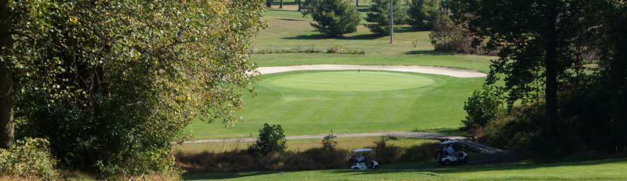 View of a hole in the distance on the course at Chapel Hill