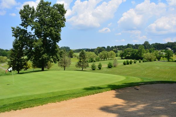 A freshly raked sand trap at Chapel Hill